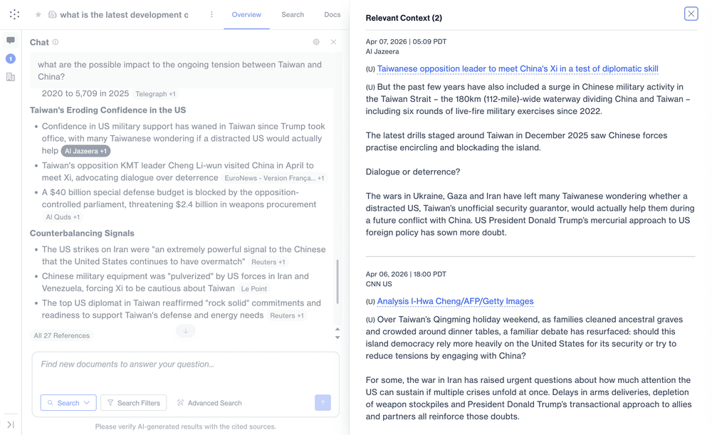 RAG-V's verification pattern inside Primer's agentic search interface